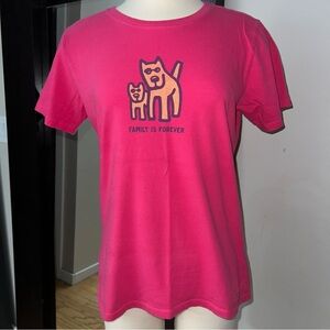 Life is Good Women’s Pink “Family is Forever” Crusher Tee – Size M